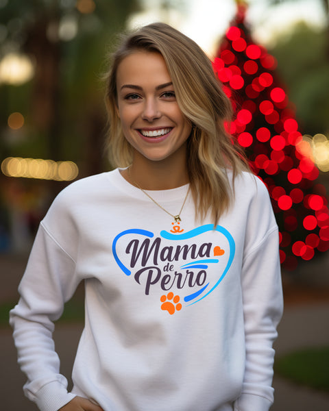 Mamá de Perro White Crewneck - Pawz
