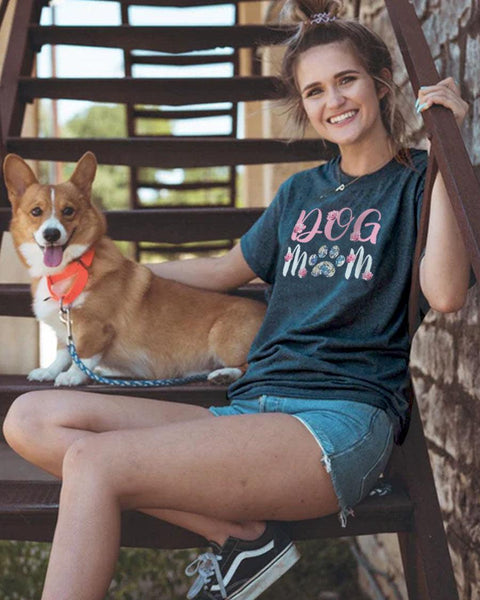 Floral Dog Mom Tee - Pawz