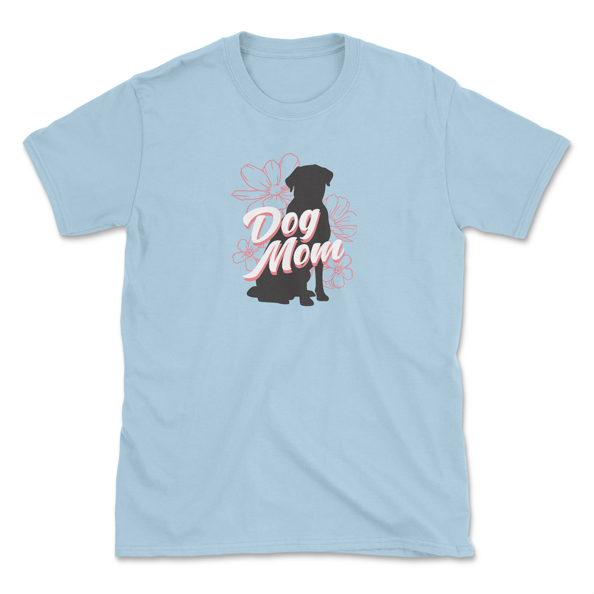Dog Mom Silhouette (Front Print) (Adult Short Sleeve T-Shirt)