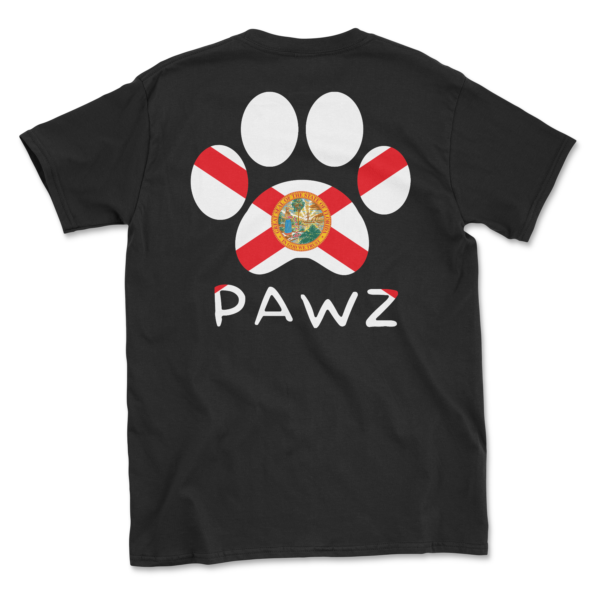 Florida Flag Paw (Adult Short Sleeve T-Shirt)