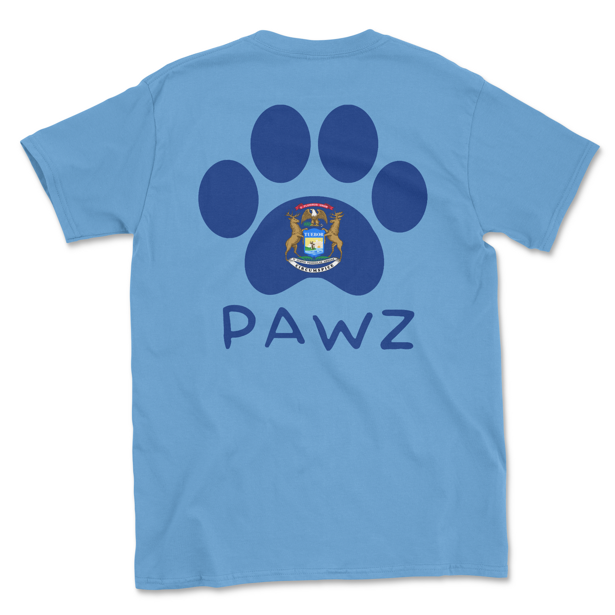 Michigan Flag Paw (Adult Short Sleeve T-Shirt)
