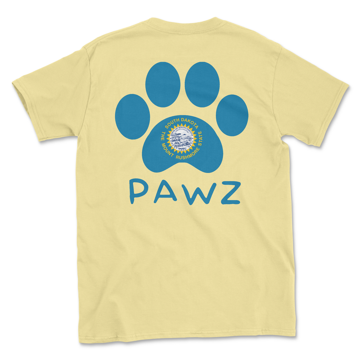 South Dakota Flag Paw (Adult Short Sleeve T-Shirt)