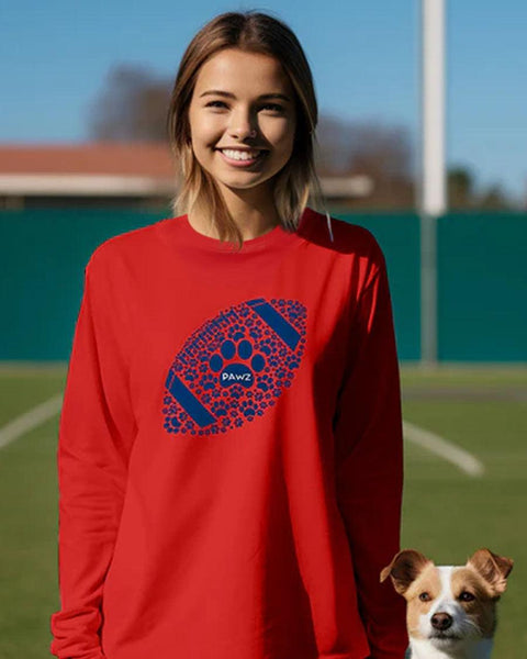 Pawz Football Team Long Sleeve T-Shirt - Blue - Pawz