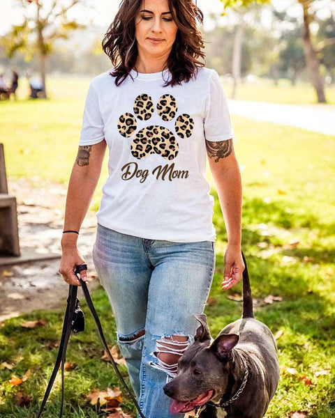 Dog Mom Cheetah Pawz Tee - Pawz