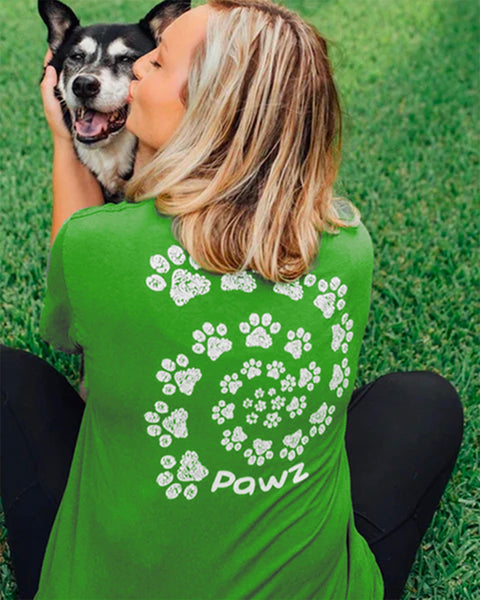 Open White Swirly Tee - Pawz