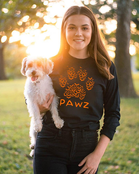 Orange Batz Front Print Long Sleeve - Pawz