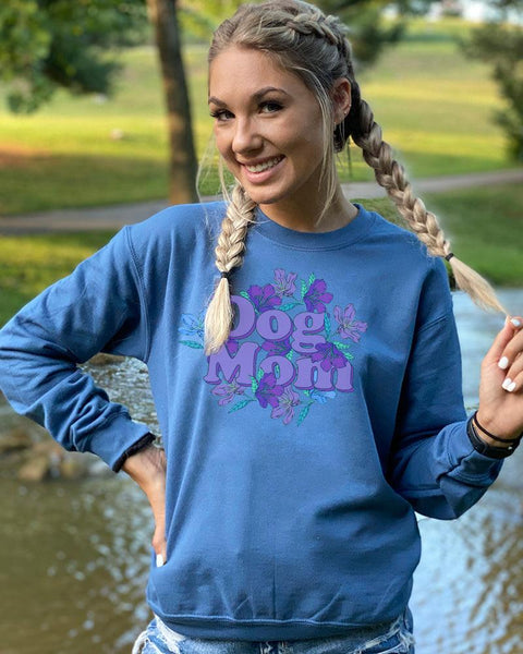 Lily Dog Mom Indigo Crewneck - Pawz