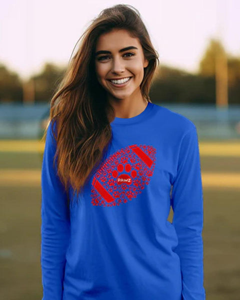 Pawz Football Team Long Sleeve T-Shirt - Red - Pawz
