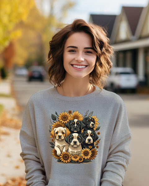 Sunflower Puppies Crewneck - Pawz