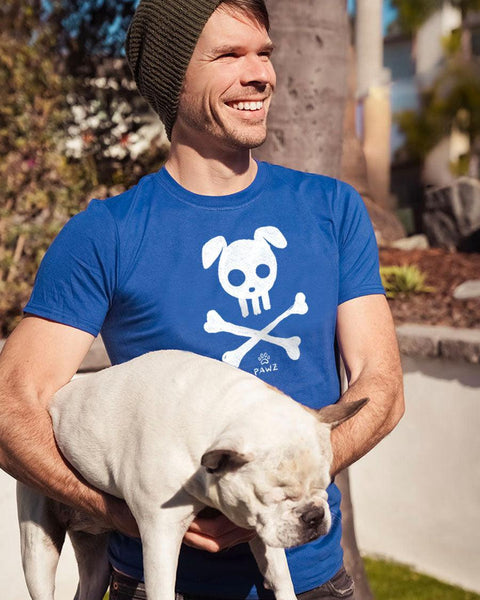White Skull and Bones Royal Blue Tee - Pawz