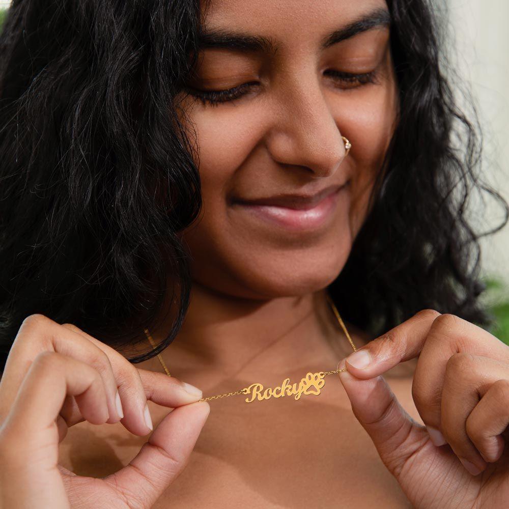 Dog Mom Personalized Necklace - Pawz