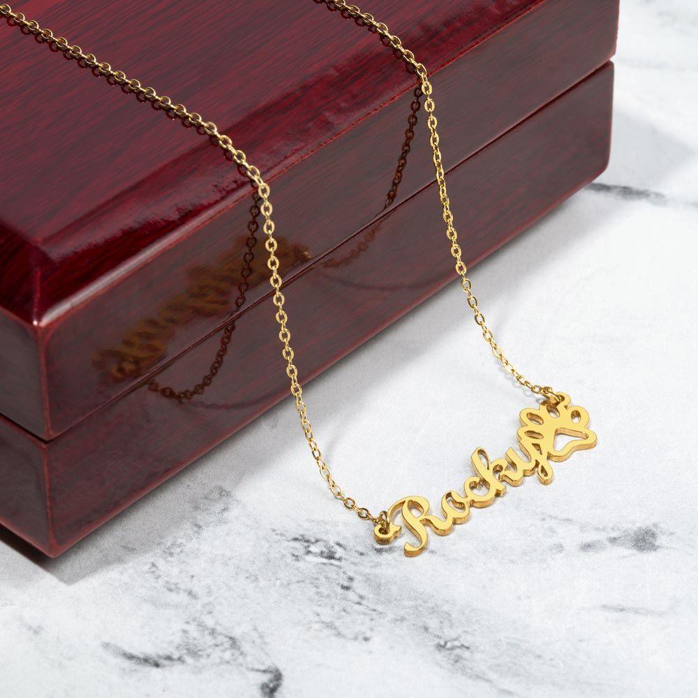 Dog Mom Personalized Necklace - Pawz