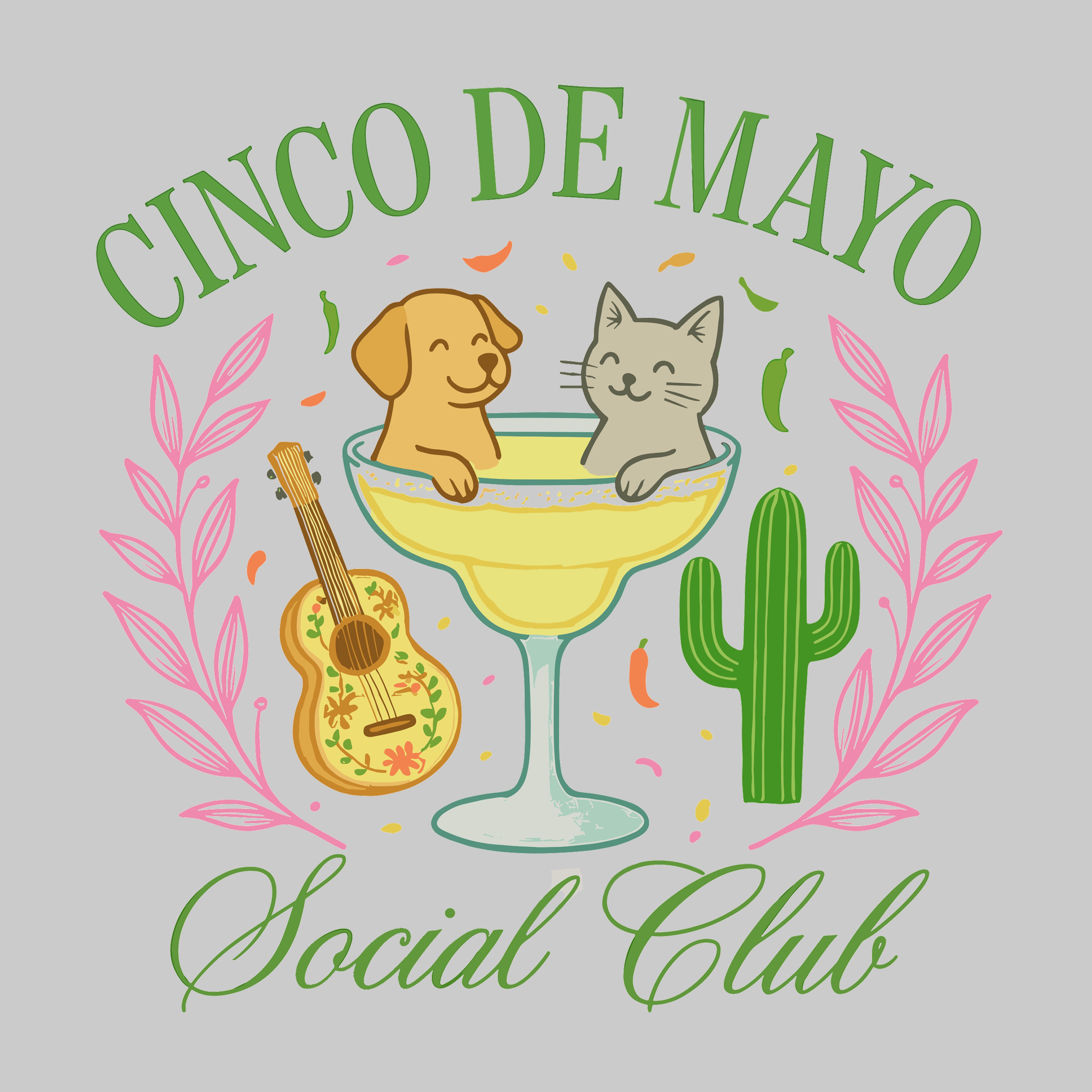 Cinco De Mayo Social Club - (Front Print) (Adult Tank Top)