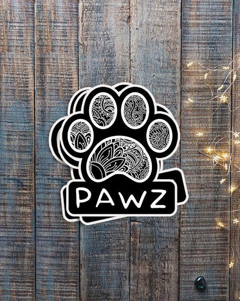 Pawz White Floral Print Vinyl Sticker - Pawz