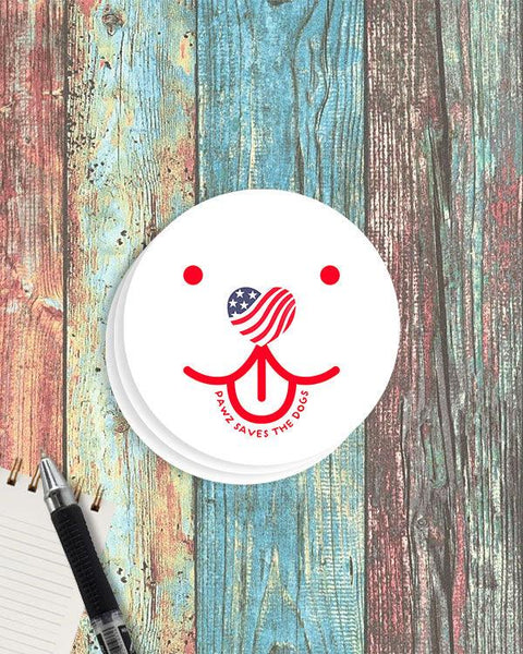 Pawz Red American Dog Vinyl Sticker - Pawz