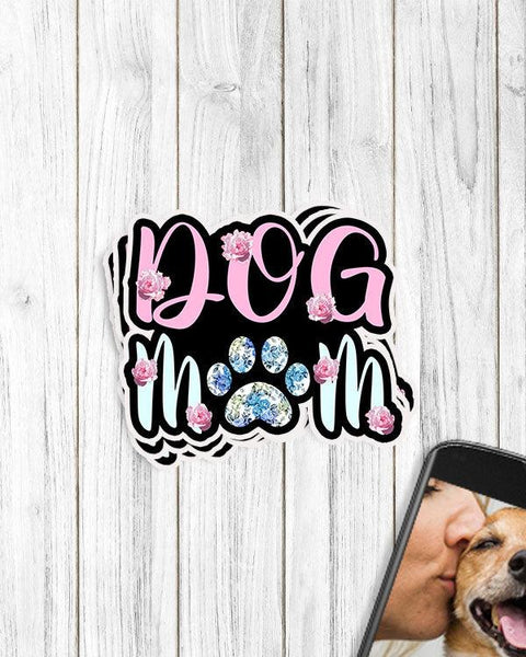 Pawz Floral Dog Mom Vinyl Sticker - Pawz
