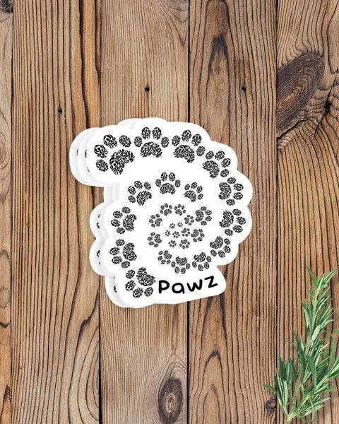 Pawz Black Open Spiral Vinyl Sticker - Pawz