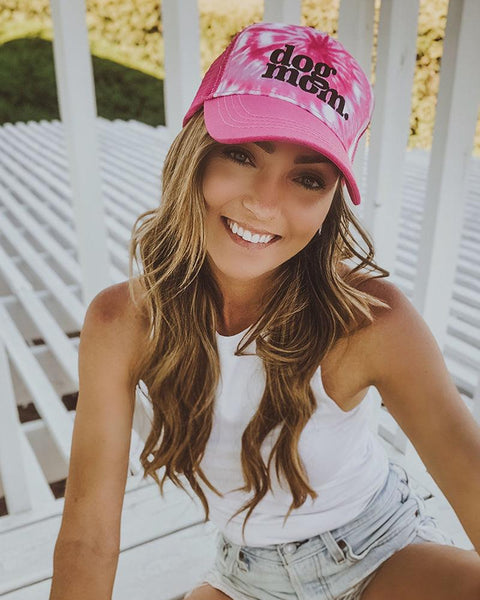 Pawz Pink Tie Dye Dog Mom Trucker Hat - Pawz