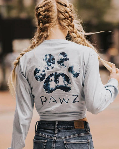 Pawz Tie Dye Print Sky Blue Long Sleeve - Pawz