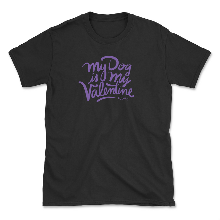 My Dog is My Valentine - Front Print (Adult Short Sleeve T-Shirt)