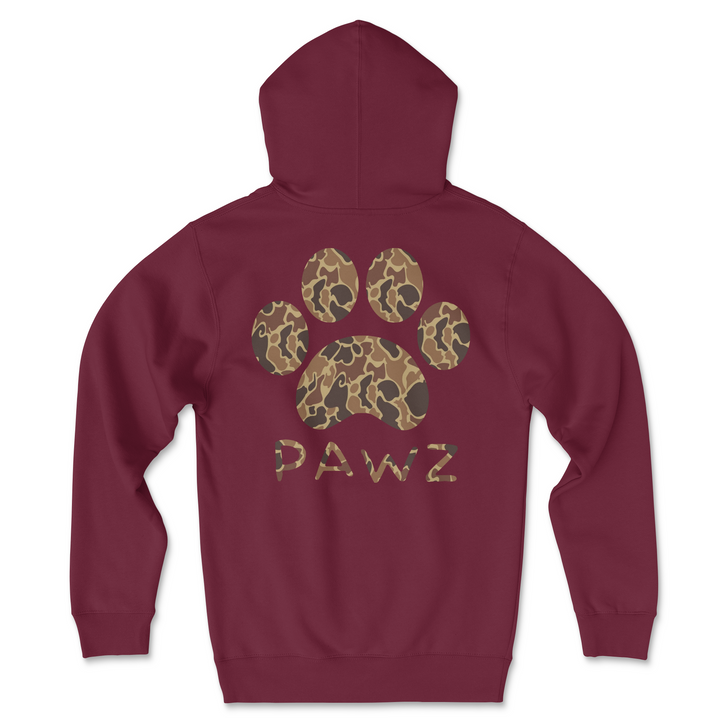 Dark Duck Camo - Maroon (Adult Hoodie)