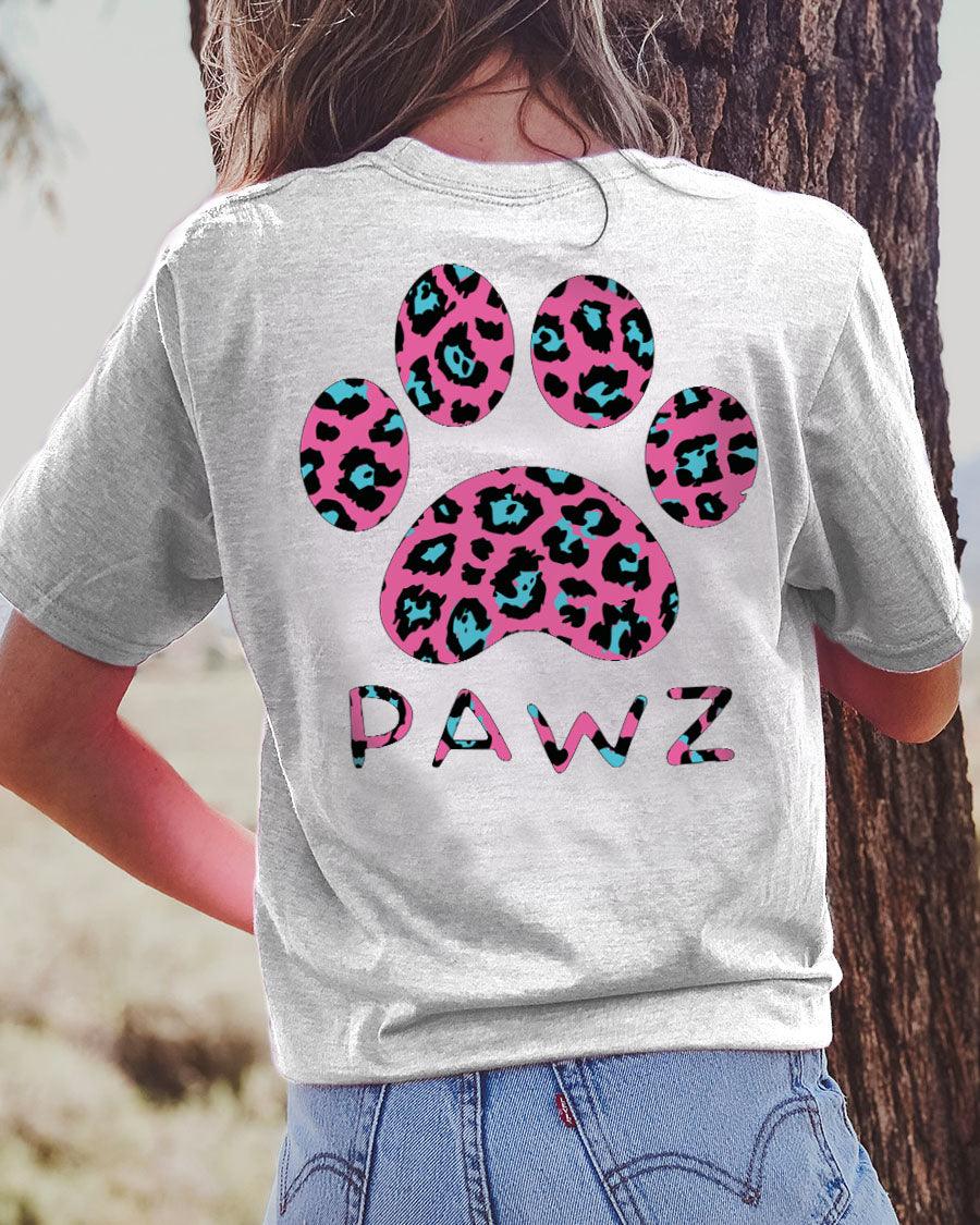 Pink Cheetah Grey Tee - Pawz