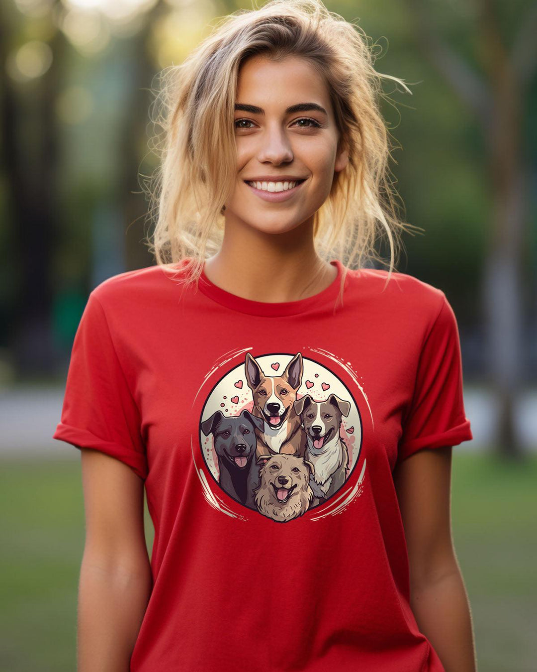 My Valentine Is All The Dogs v2 Red Tee - Pawz