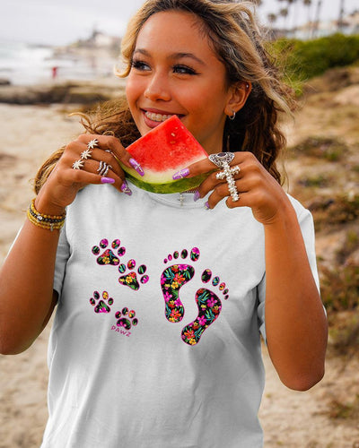 Paws And Foot Print Tee - Pawz