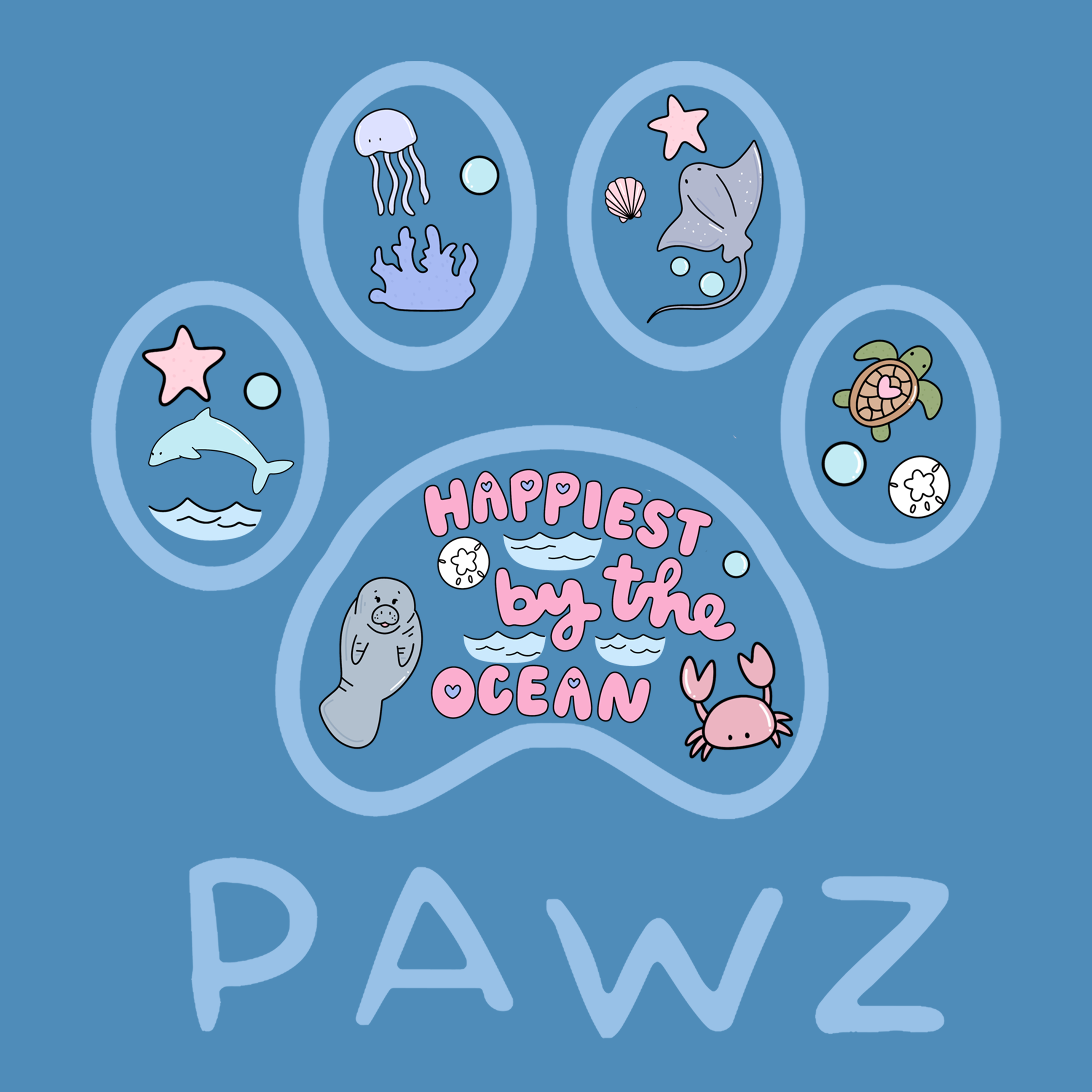 Happiest By The Ocean (Adult Short Sleeve T-Shirt)