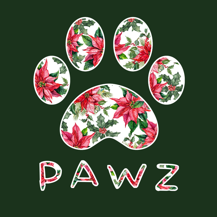 Poinsettia Paw (Adult Short Sleeve T-Shirt)