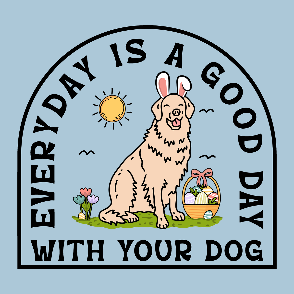 Puppy Positivity - Light Blue (Adult Short Sleeve T-Shirt)
