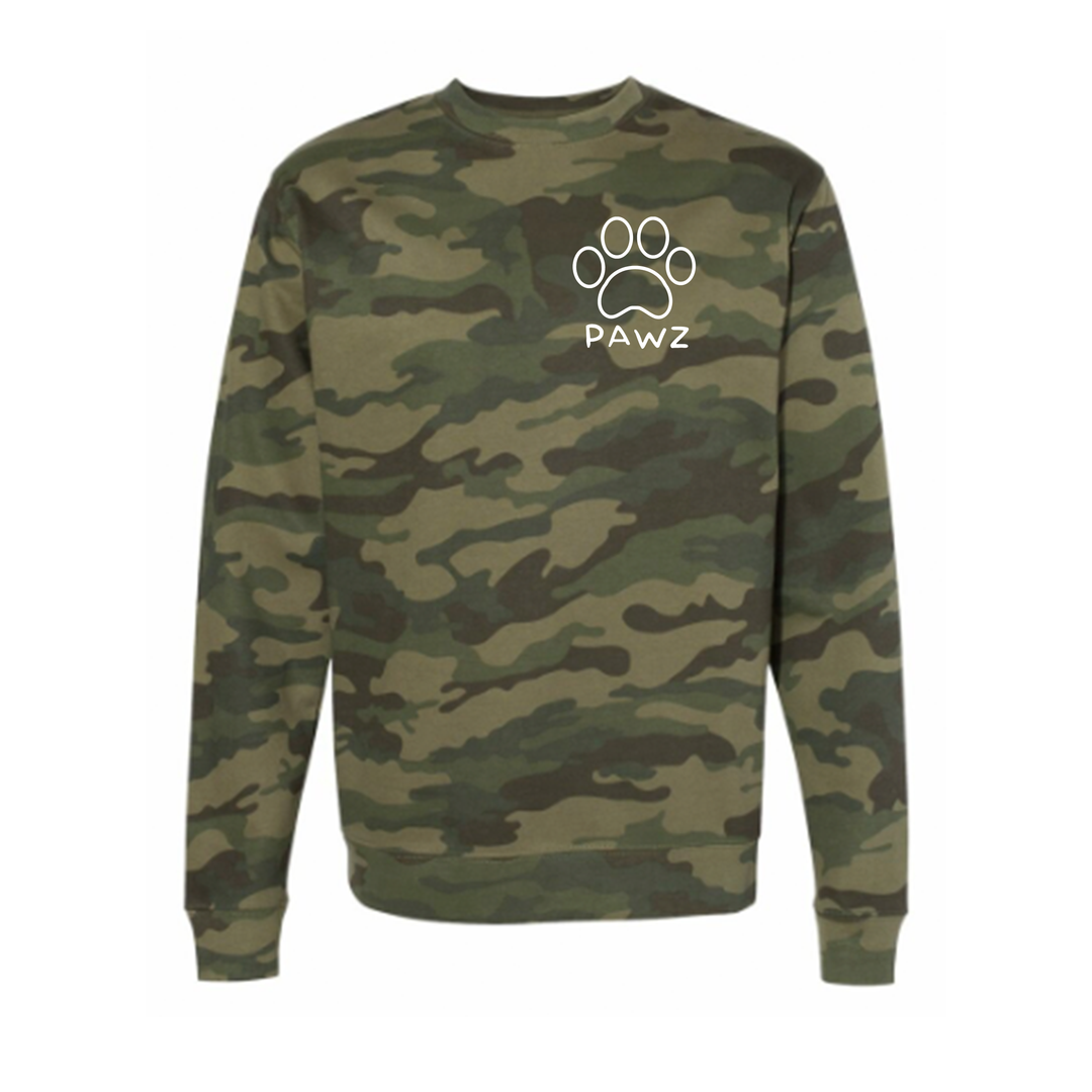 Camo White Outline (Adult Crewneck)