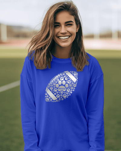 Pawz Football Team Long Sleeve T-Shirt - Grey - Pawz