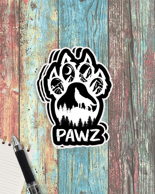 Pawz White Woof Vinyl Sticker - Pawz