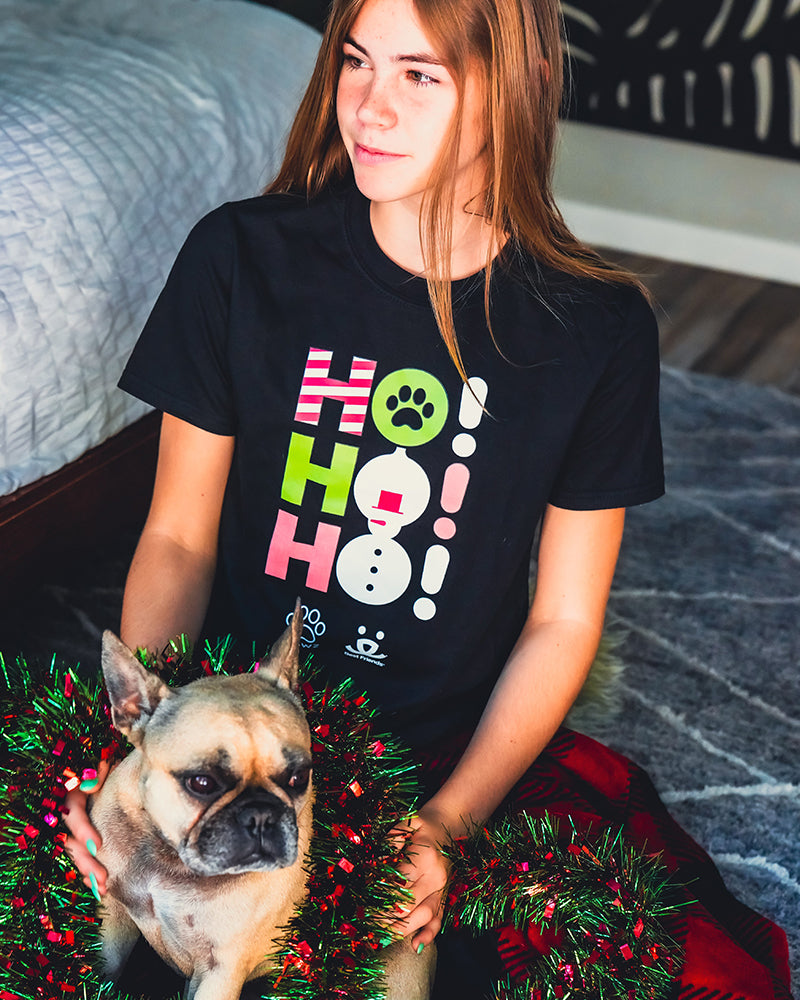 Pawz + Best Friends Ho! Ho! Ho! Black Tee - Pawz
