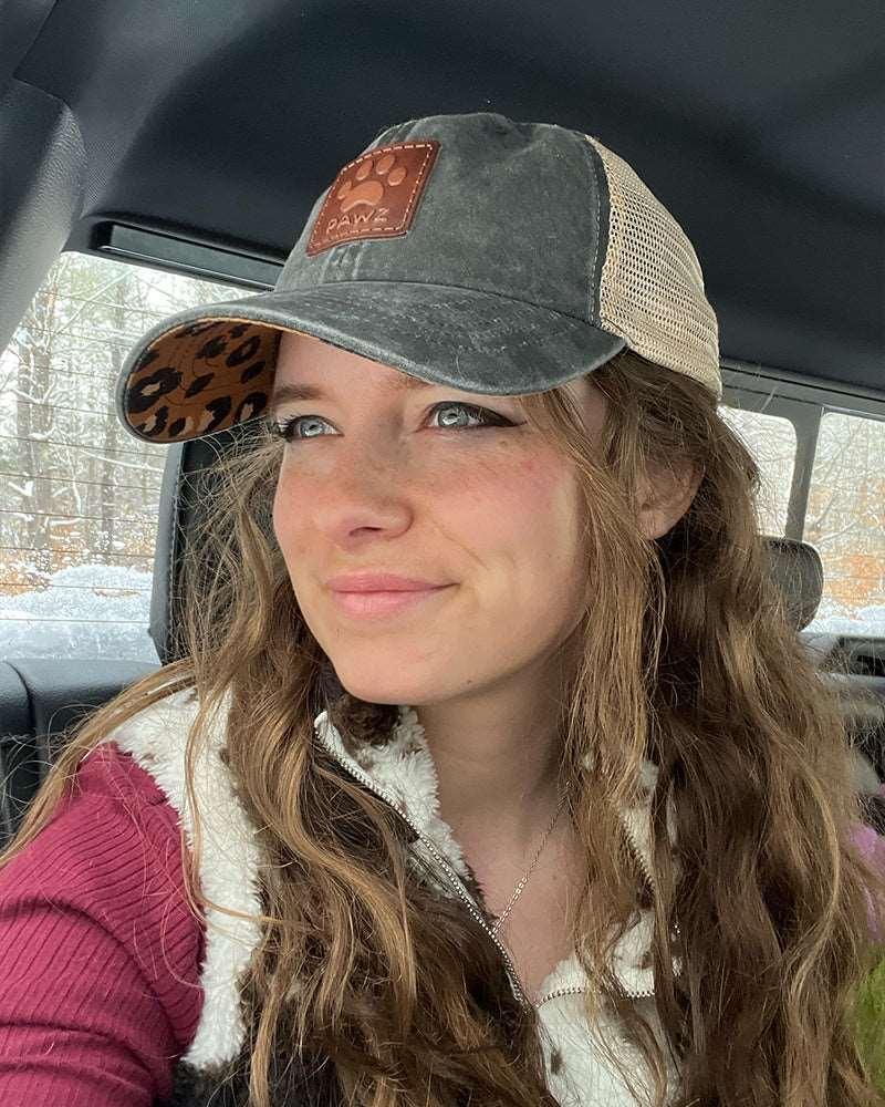 Pawz Classic Leather Patch Leopard Print Women's Hat