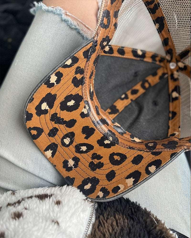 Pawz Classic Leather Patch Leopard Print Women's Hat