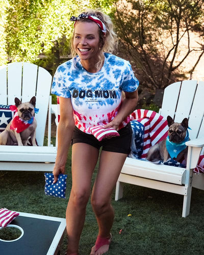 Pawz Americana Tie Dye Dog Mom Flame Tee - Pawz