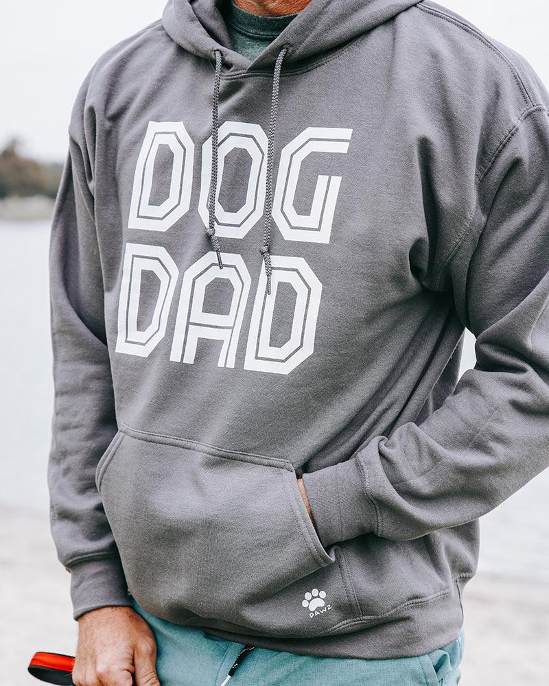 Pawz Dog Dad White Print Slate Hoodie - Pawz
