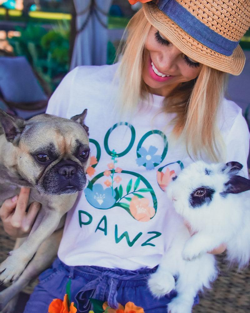 Pawz Floral Wreath Front Print Tee - Pawz