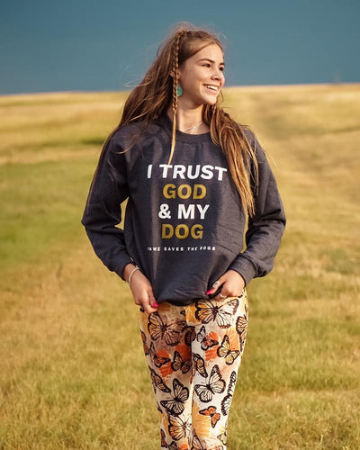 Pawz I Trust God & My Dog Crewneck - Pawz