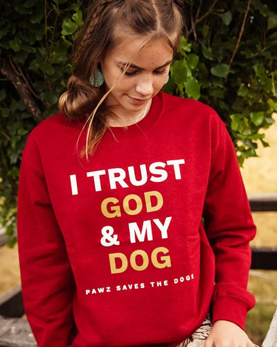 Pawz I Trust God & My Dog Crewneck - Pawz