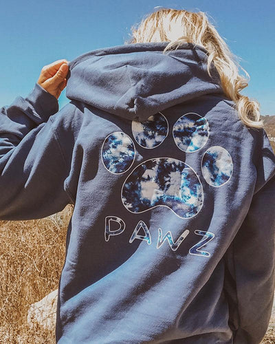 Pawz Tie Dye Print Indigo Hoodie - Pawz
