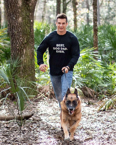 Pawz Men’s Best Dog Dad Ever Black Long Sleeve - Pawz
