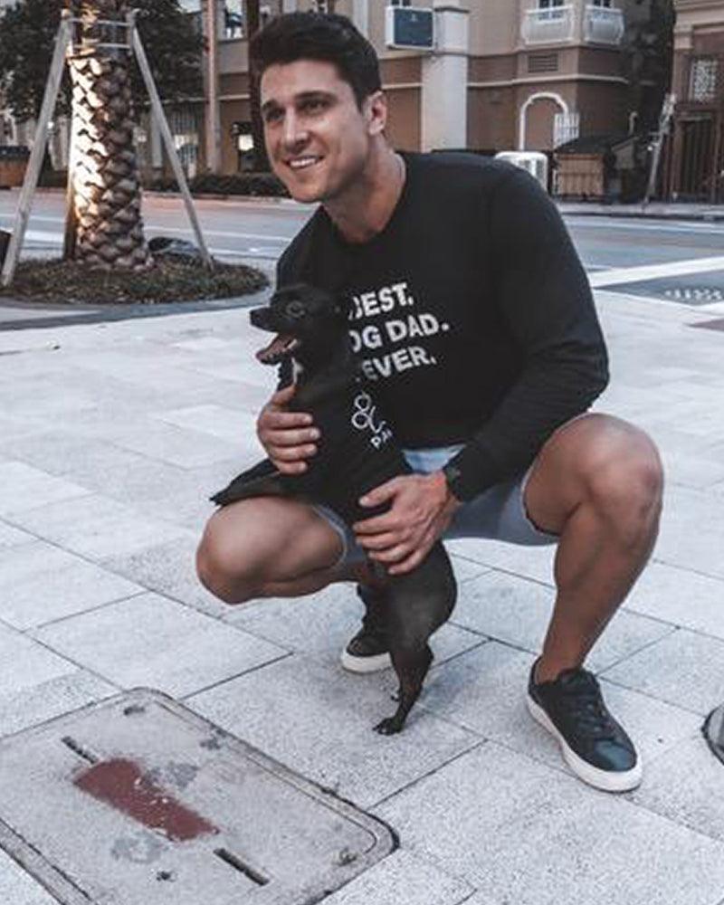 Pawz Men’s Best Dog Dad Ever Black Long Sleeve - Pawz