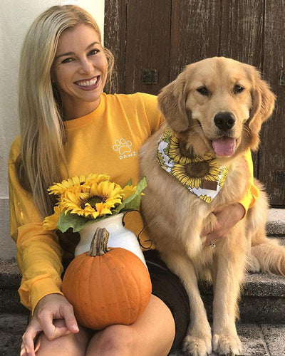 Long Sleeve Gold Sunflower Print - Pawz
