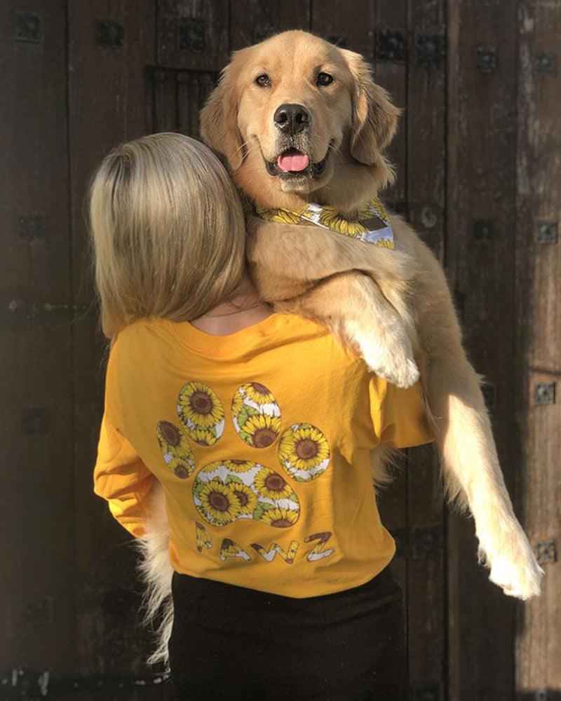 Long Sleeve Gold Sunflower Print - Pawz