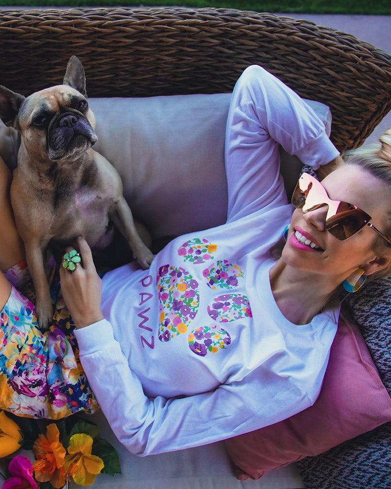 Pawz Spring Meadow Front Print Long Sleeve - Pawz