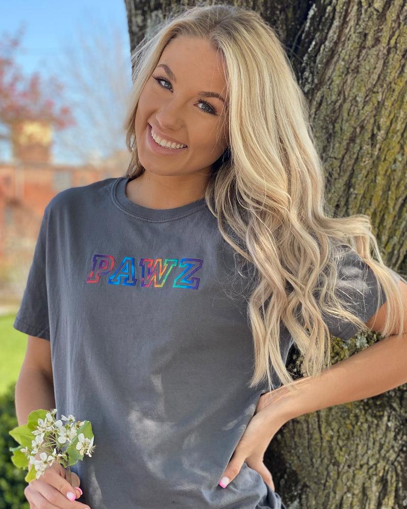 Pawz Rainbow College Slate Gray Tee - Pawz