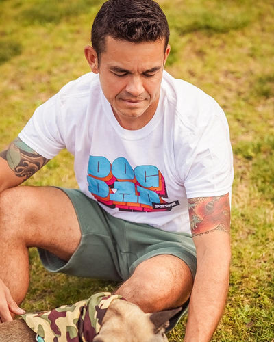 Pawz Retro Dog Dad White Tee - Pawz